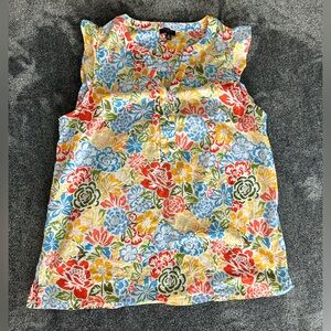 Talbots Petite - Women's 100% Cotton Floral Tank Top, Size Medium (Petite)